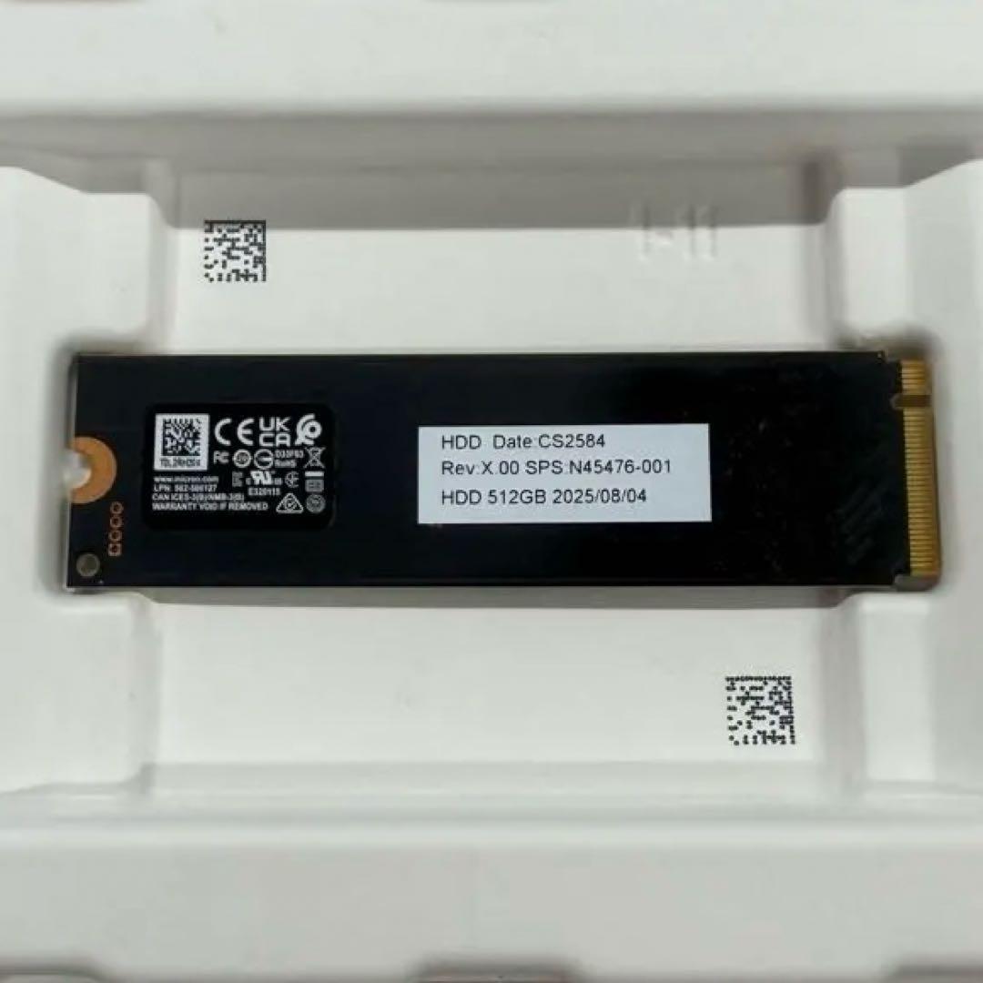 Micron 2650 NVMe SSD 512G Gen4 2280新品同様