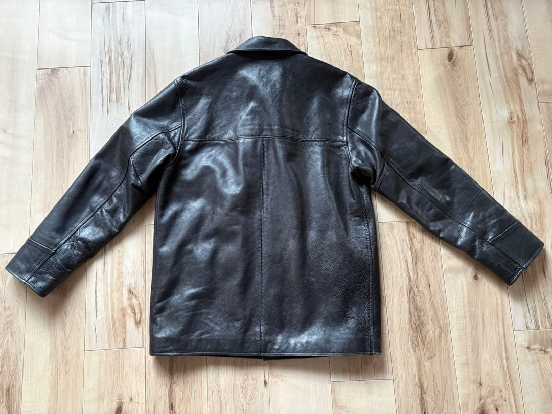 【希少Sサイズ】 90sラルフローレン レザーカーコート ビンテージ ブラック黒