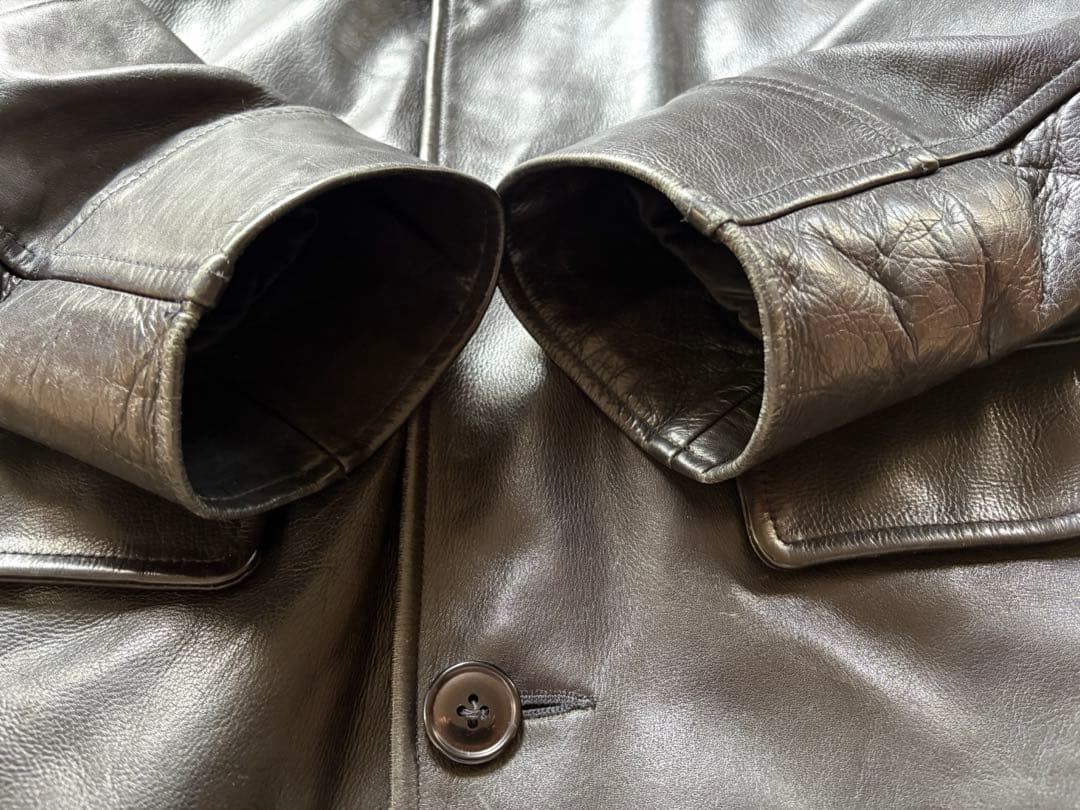 【希少Sサイズ】 90sラルフローレン レザーカーコート ビンテージ ブラック黒