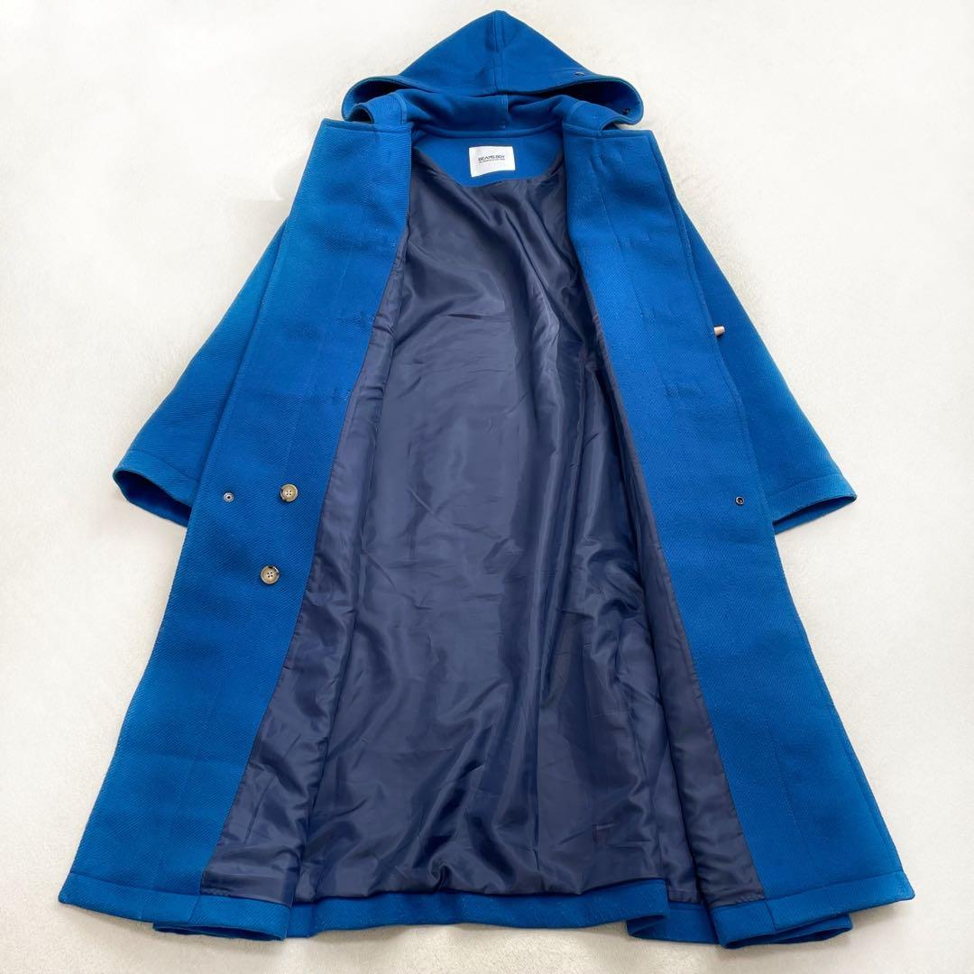 BEAMS BOY メルトン ロング ダッフルコート F トグル フーデット