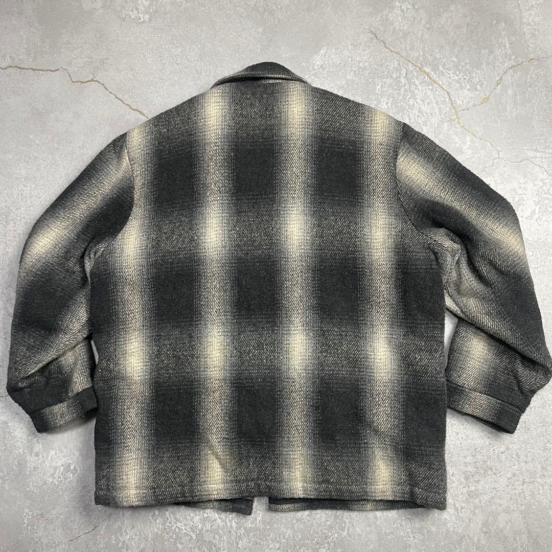 USA製 Cal Craft ウールオンブレチェック ジップブルゾン L