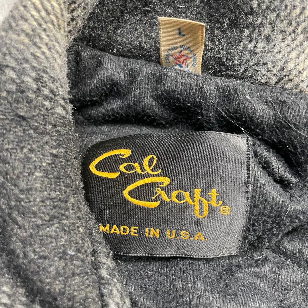 USA製 Cal Craft ウールオンブレチェック ジップブルゾン L