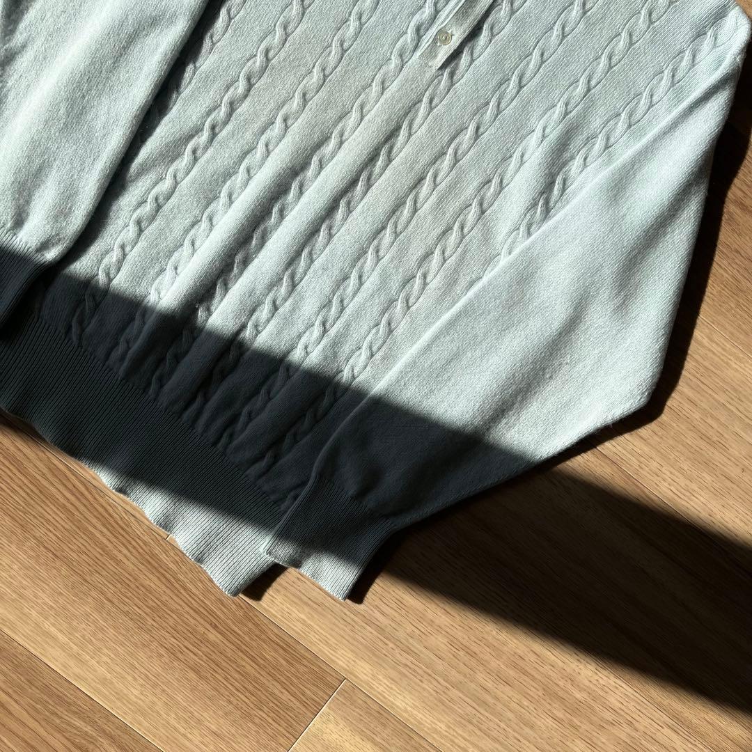 90s Ballantyne カシミヤ ケーブル ニット ポロ スコットランド