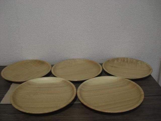 ◆北海道発　オケクラフト　マイプレート　木製銘々皿　5枚揃い◆未使用品◆