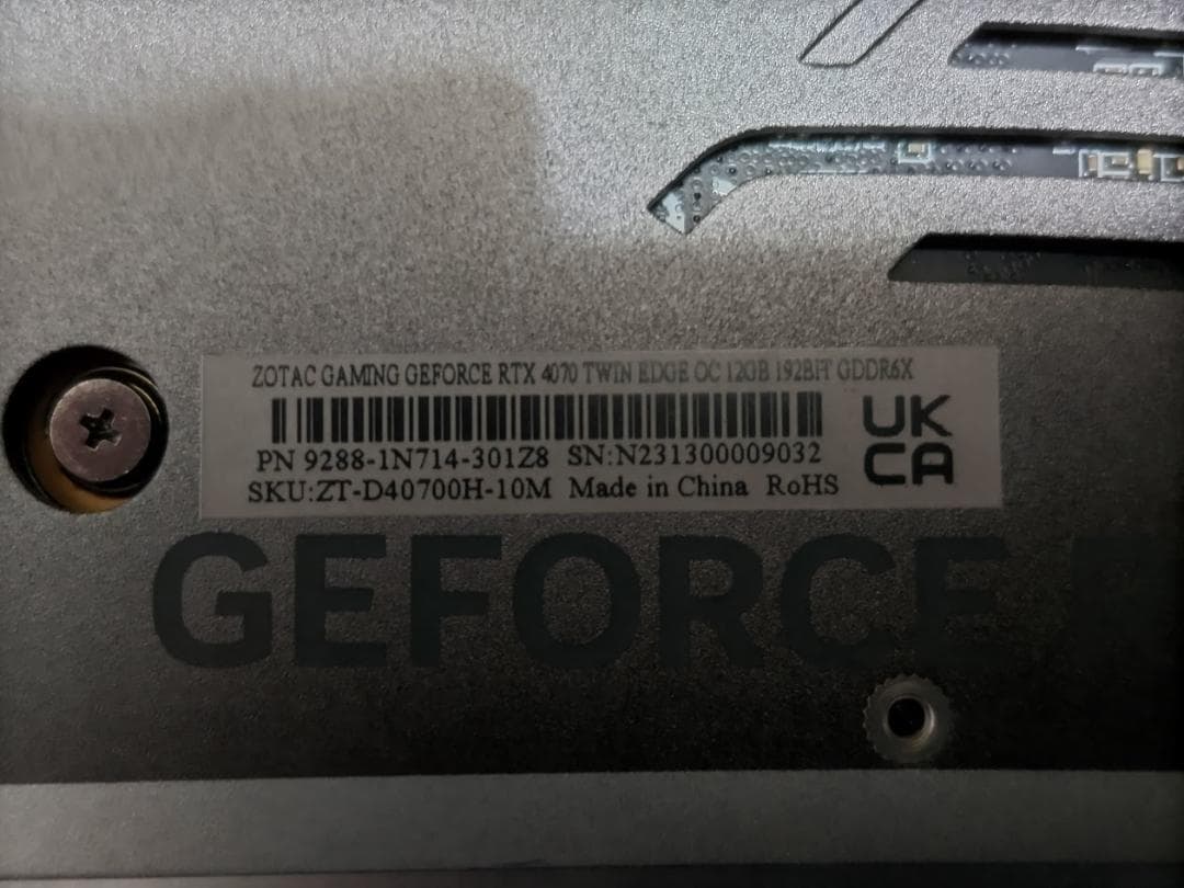 ***様 ZOTAC GEFORCE RTX 4070 TWIN EDGE OC