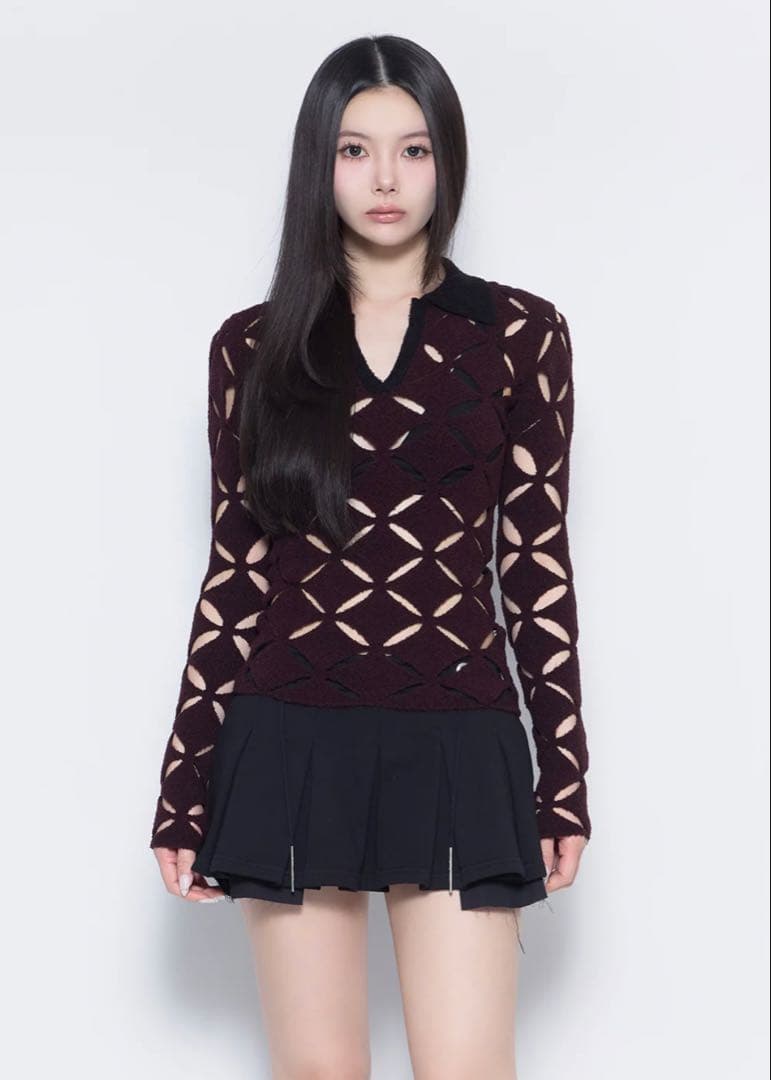 トップス theredthread S knit fit tops repeatpetal