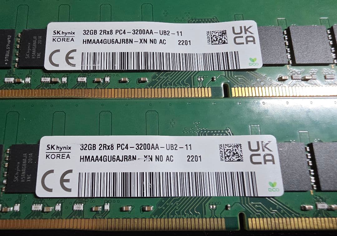 m*o様 SK hynix DDR4-3200MHz 32GBメモリ2枚セット合