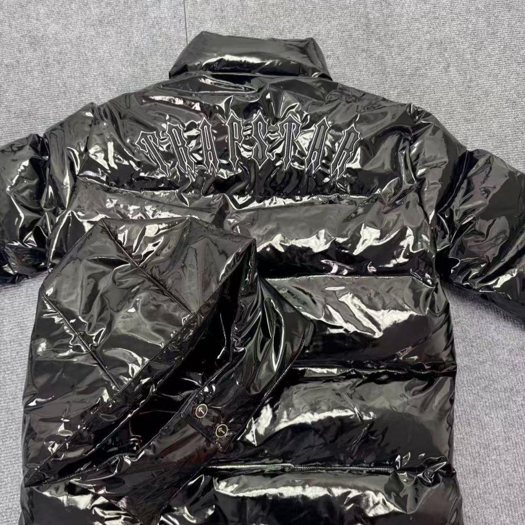 新品 TRAPSTAR ダウンジャケット メンズ 光沢ブラック Sサイズ