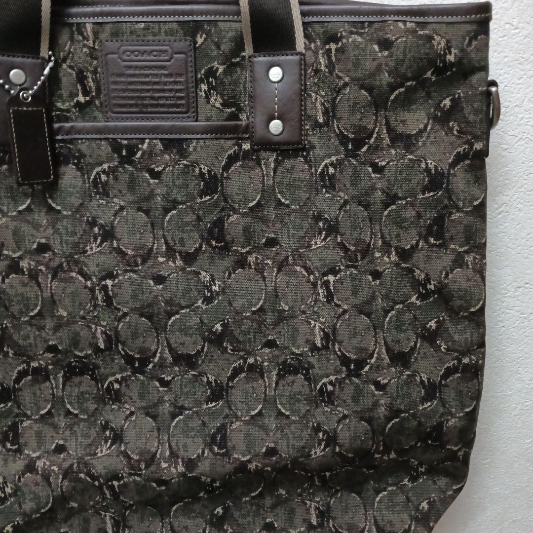 COACH ロゴプリント キャンバス　トートバッグ 　カモフラ　迷彩　希少