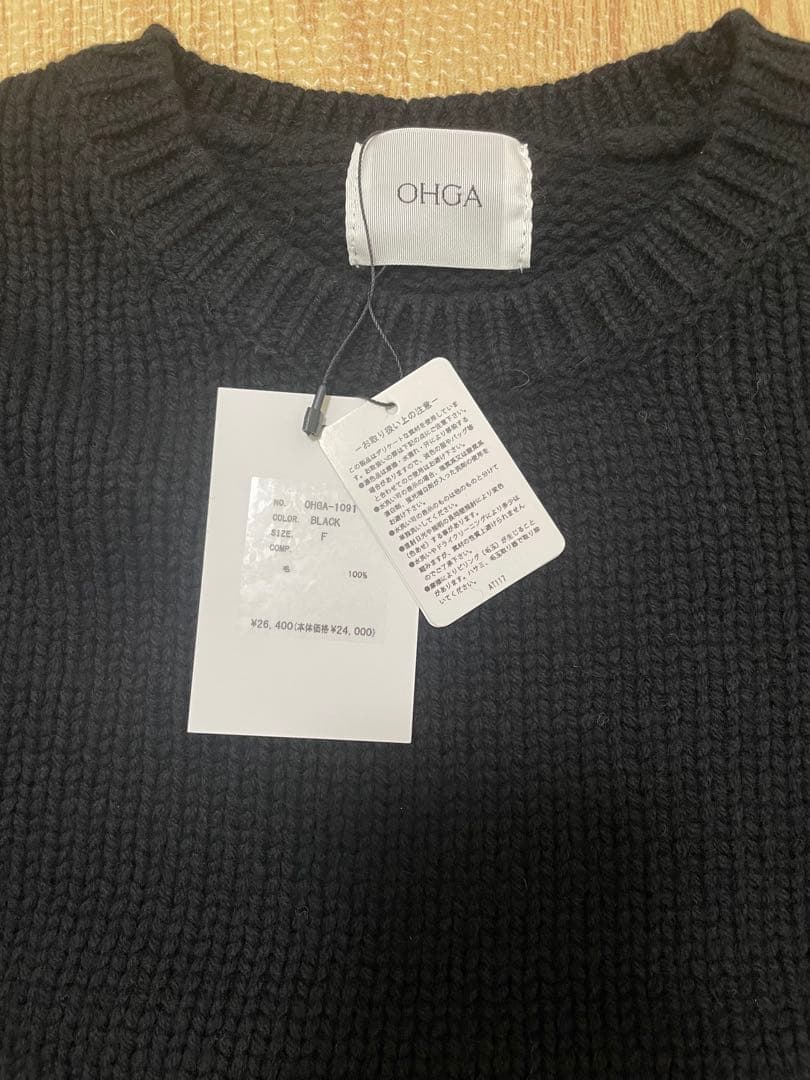 OHGA PUFF KNIT パフニット セーター ブラック 黒色