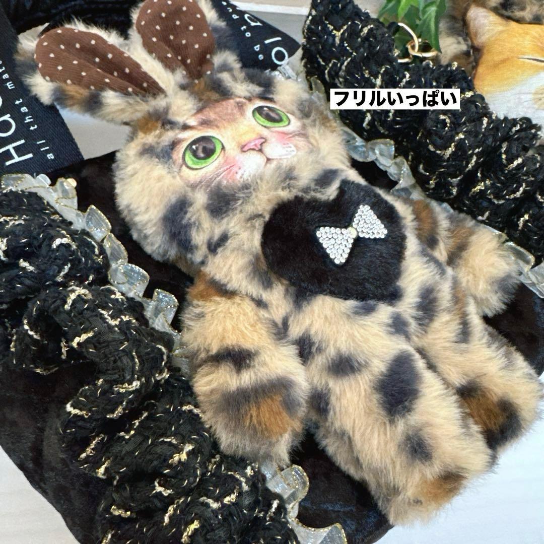 さ*ー様 コヤンイサムチョン♡豹柄うさリトルサンダーちゃんのベルベットトートバッ