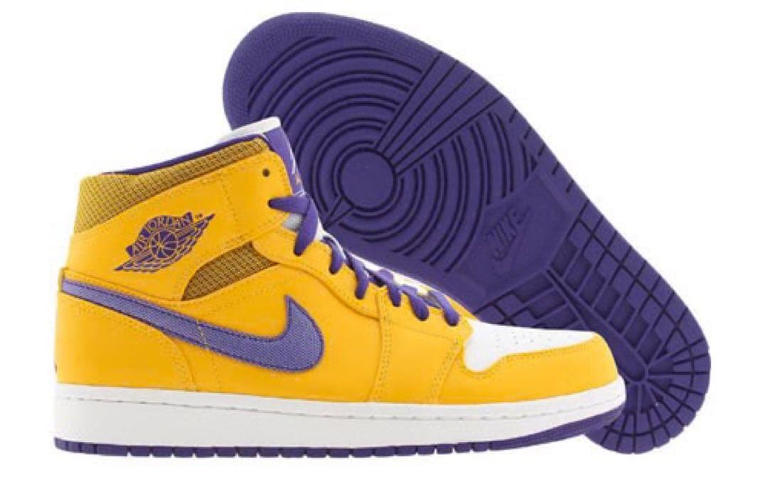 靴 Nike Air Jordan 1 Mid LAKERS \