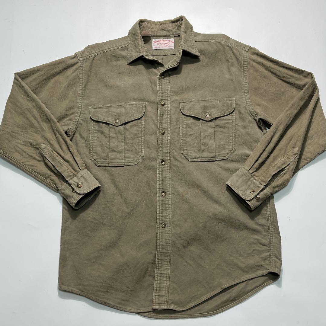90s フィルソン USA製 シャモアクロス 長袖シャツ M カーキ 7688