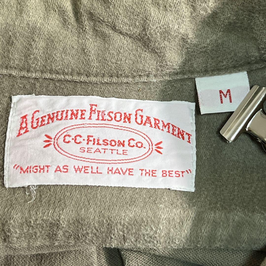 90s フィルソン USA製 シャモアクロス 長袖シャツ M カーキ 7688
