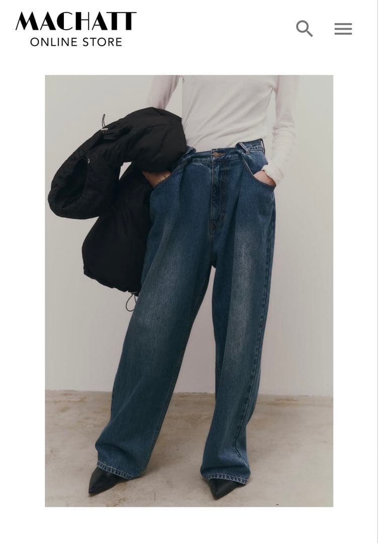 MACHATT ウエストタックデニム　38