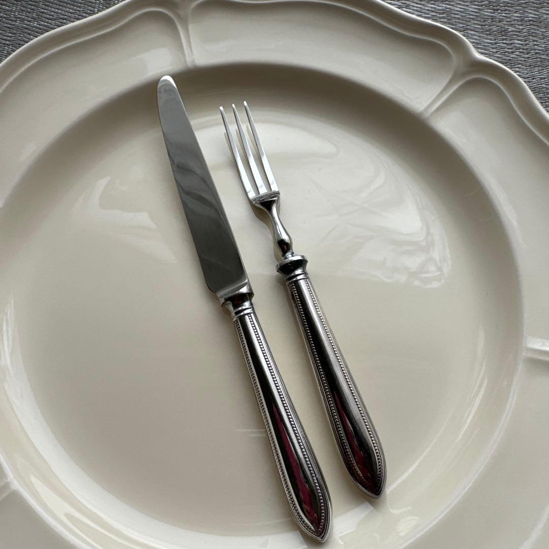 イギリス製　ヴィンテージ 　ロッジ　 デザートナイフフォーク12本セット