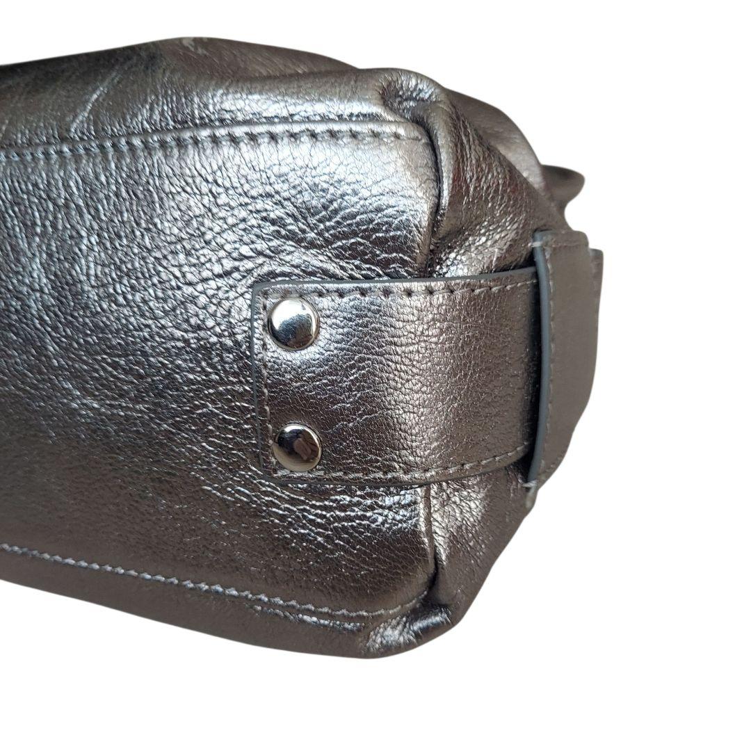 美品✨イアパピヨネ ロング ハンドル ボストン バッグ シルバー