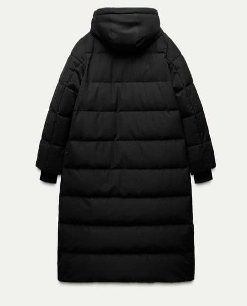 【美品】ZARA　ロングダウンジャケット　フードつき