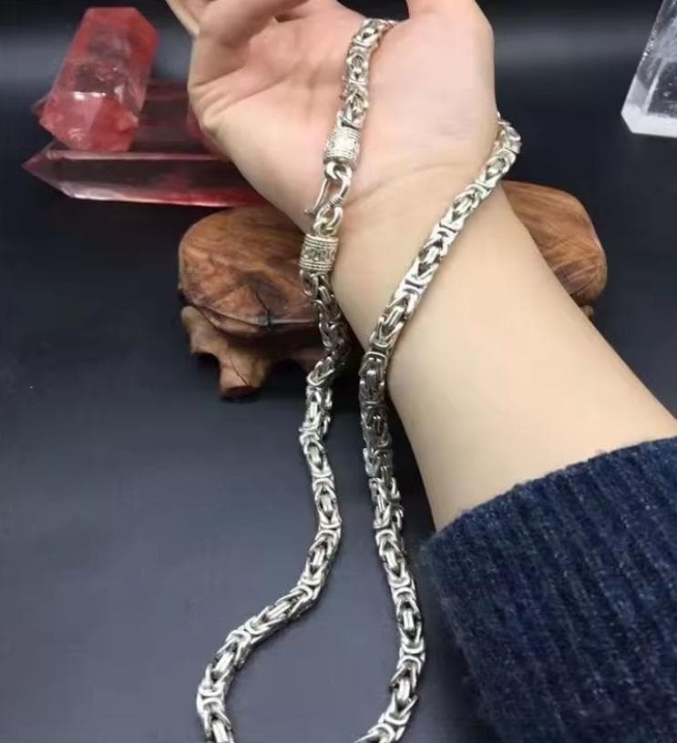 タイシルバー ドラゴンボーンチェーン シルバー925 編み込み ネックレス