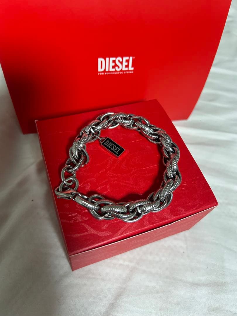 DIESEL シルバー チェーンリンク ブレスレット箱付き