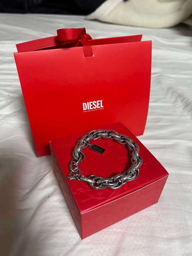 DIESEL シルバー チェーンリンク ブレスレット箱付き