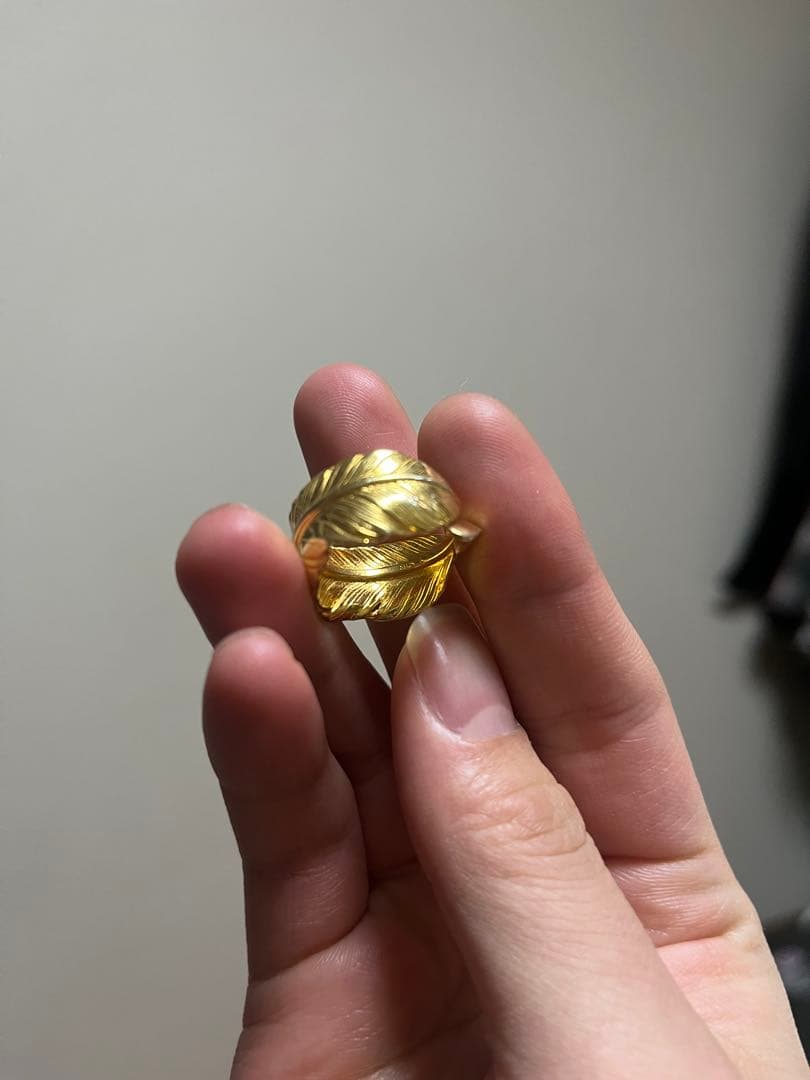 s925 ゴールド　フェザーリング