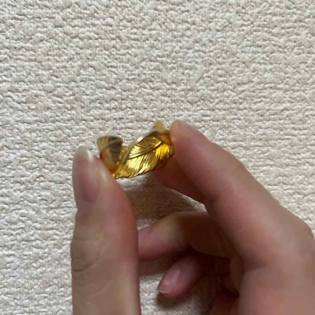 s925 ゴールド　フェザーリング