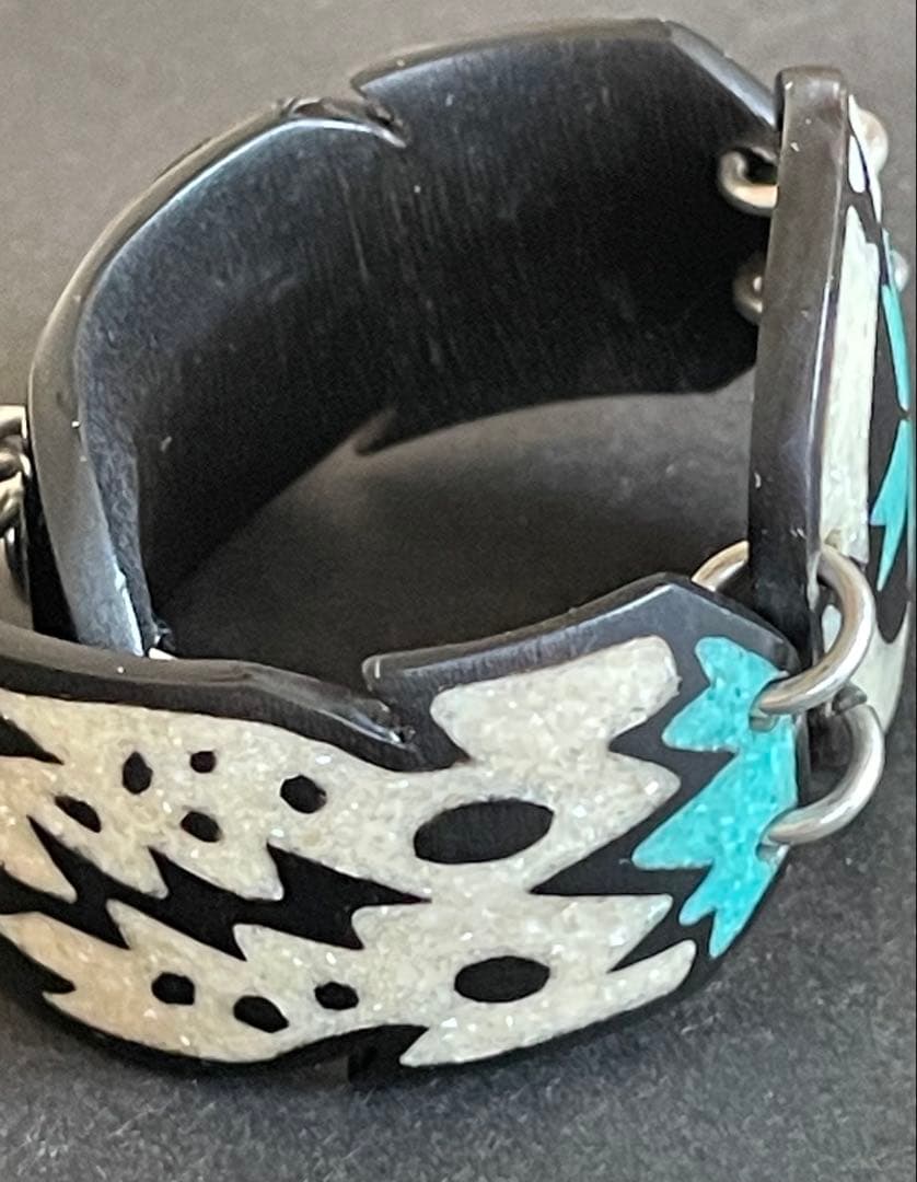 ヴィンテージ ラコタ族 バッファローホーン ブレスレット ターコイズ バングル