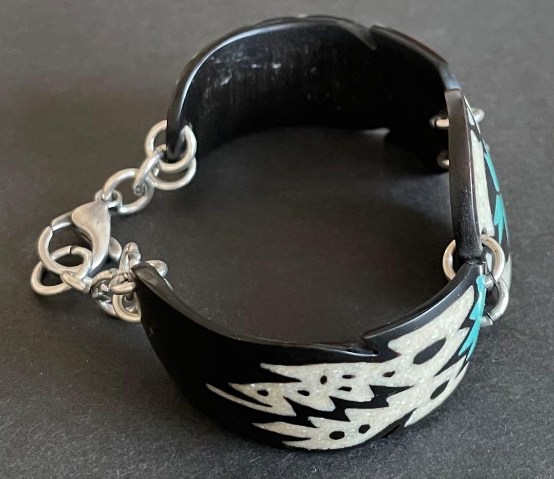 ヴィンテージ ラコタ族 バッファローホーン ブレスレット ターコイズ バングル