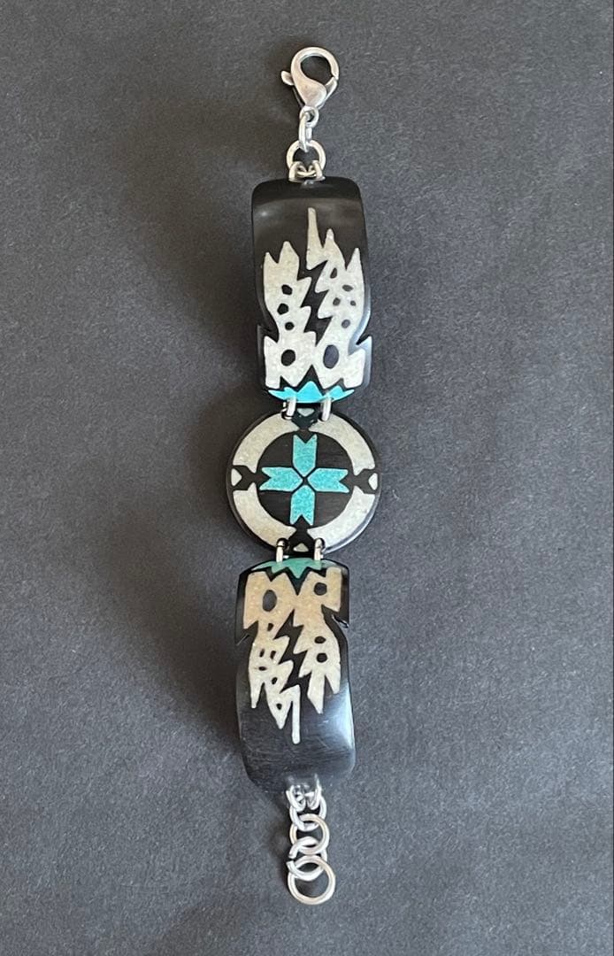 ヴィンテージ ラコタ族 バッファローホーン ブレスレット ターコイズ バングル