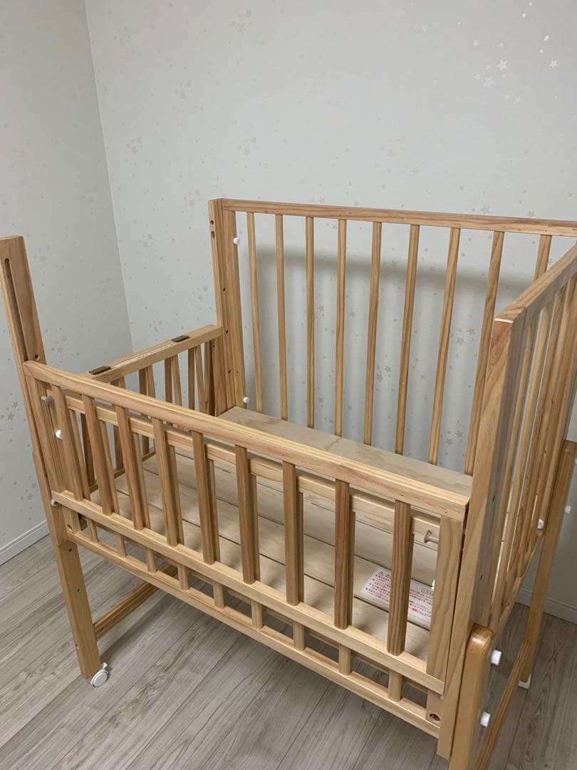 yamatoya ダブルオープンタイプベビーベッド キャスター付き