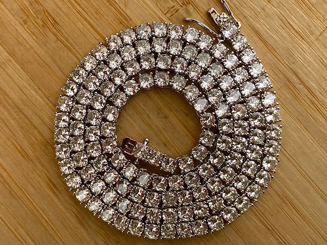 silver 925 モアサナイト 15ct テニス ネックレス アバランチ