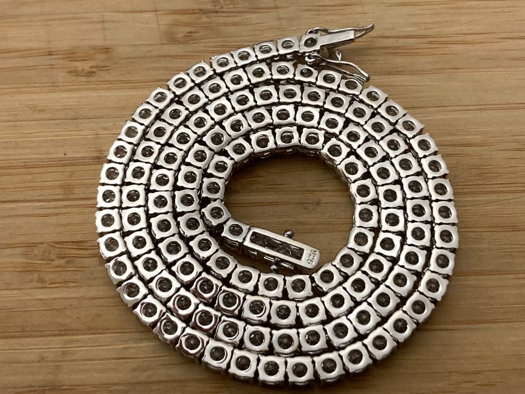 silver 925 モアサナイト 15ct テニス ネックレス アバランチ