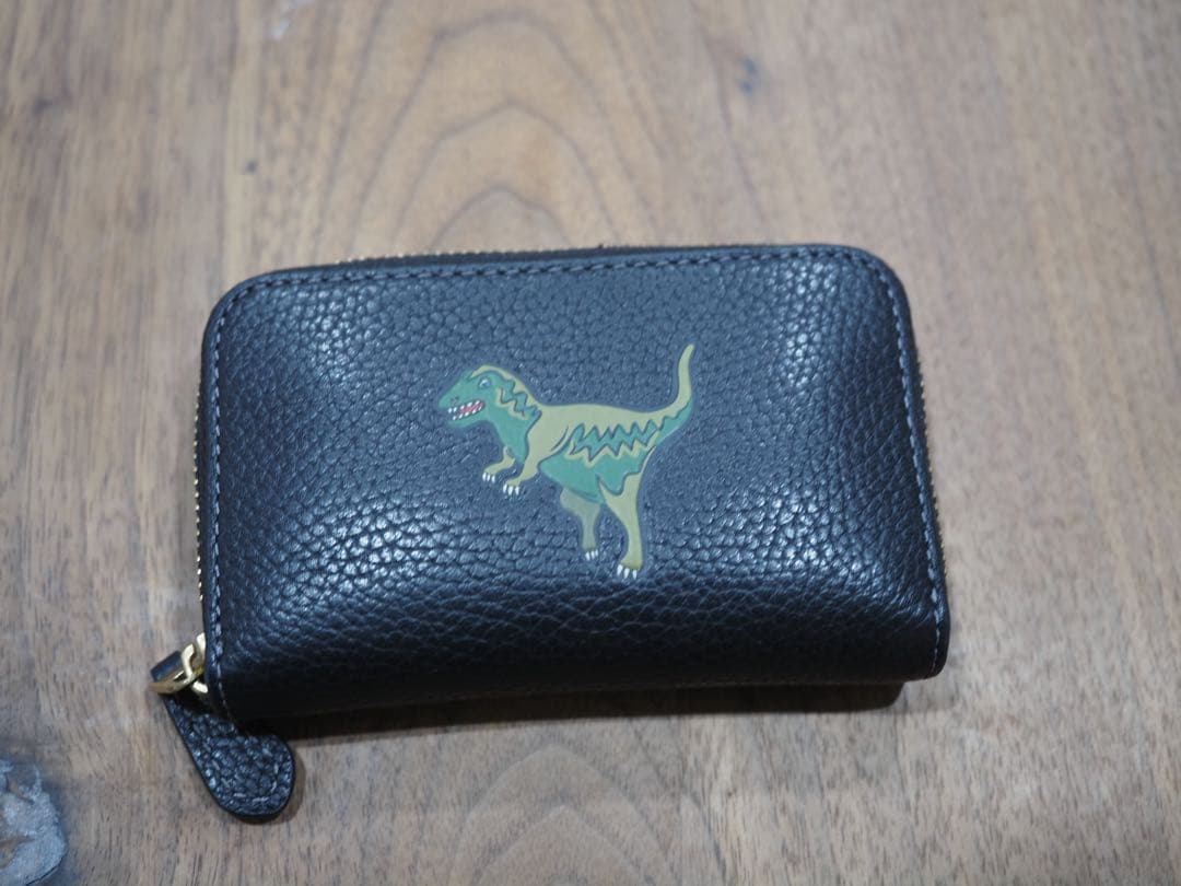 COACH 黒 レザー ケース 恐竜刺繍　本日最終価格⭐︎＾＾