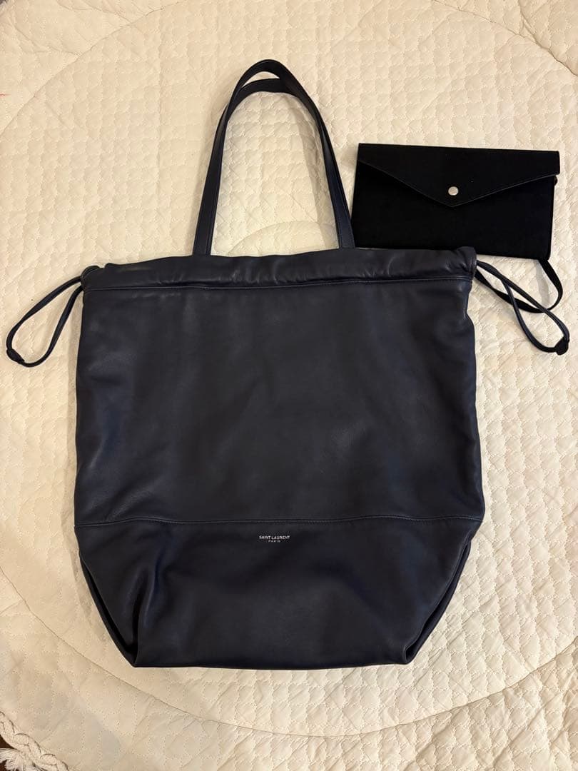 【極美品】サンローラン　ネイビー　レザートートバッグ　SAINT LAURENT