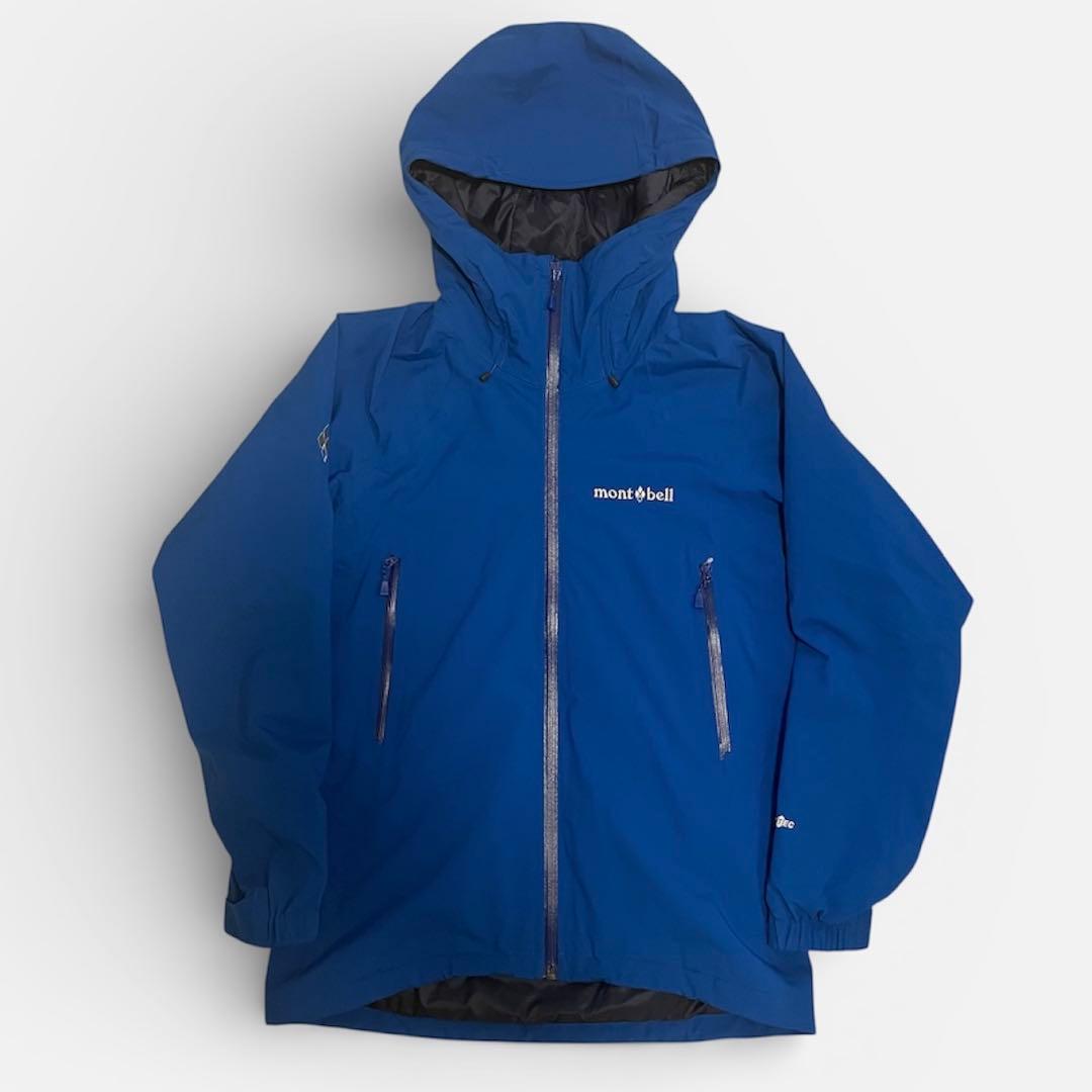 美品 24AW モンベル パウダーステップパーカ ブルー S スノースポーツ