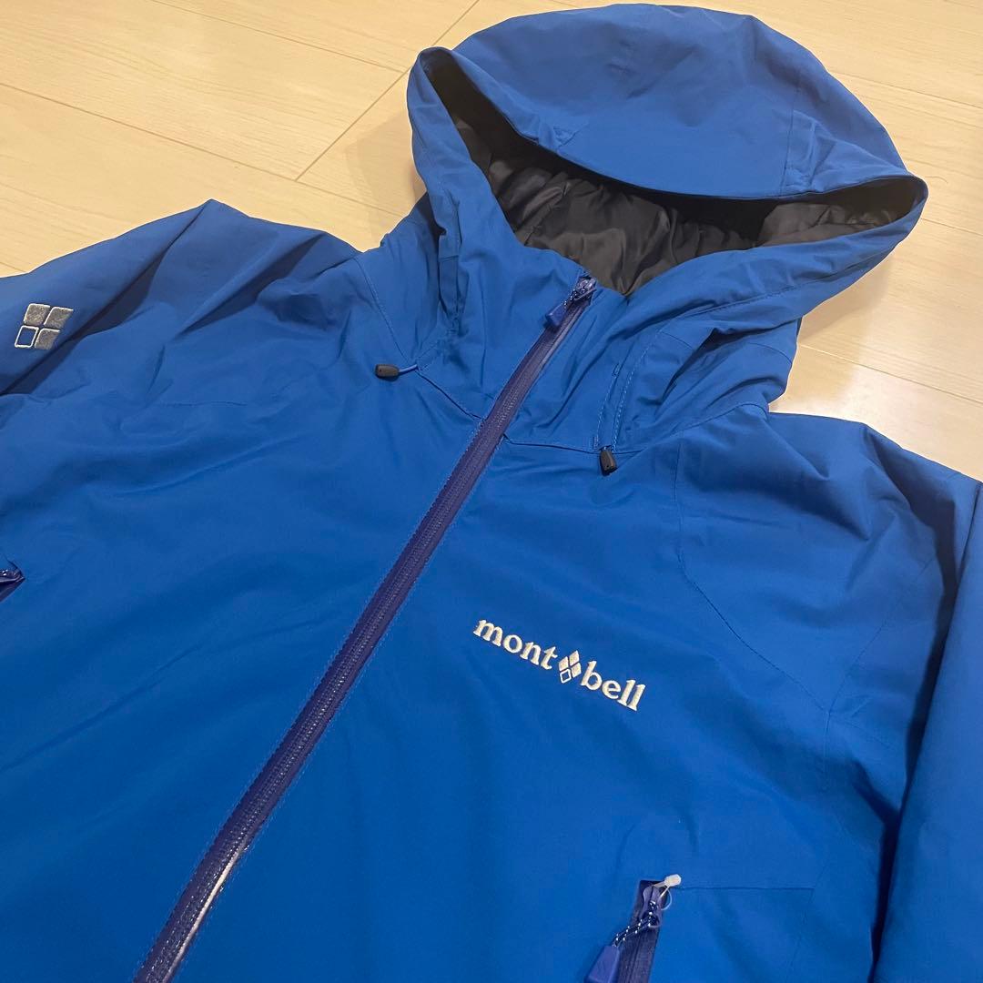 美品 24AW モンベル パウダーステップパーカ ブルー S スノースポーツ