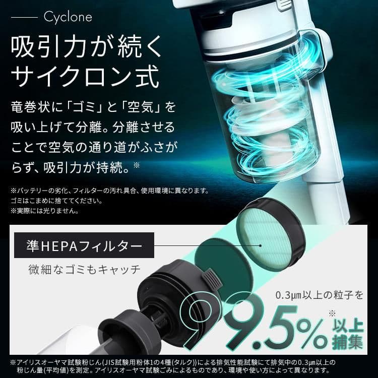 未使用 新品 アイリスオーヤマ コードレス サイクロン 掃除機 車内掃除 白