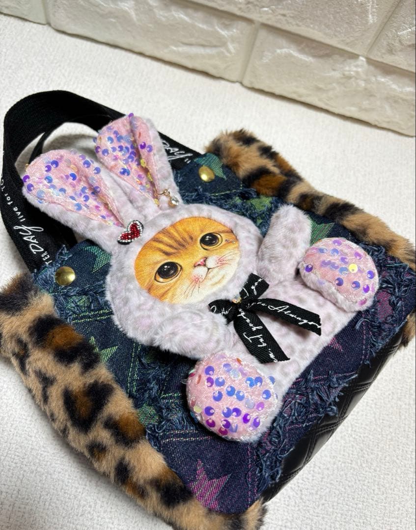 あ*き様 コヤンイサムチョン　ハンドメイド　ミニファートートバッグ　ヒョウ柄ファ