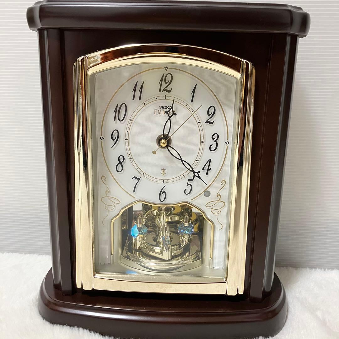 未使用級 SEIKO セイコー エンブレム 電波置き時計 HW582B アナログ