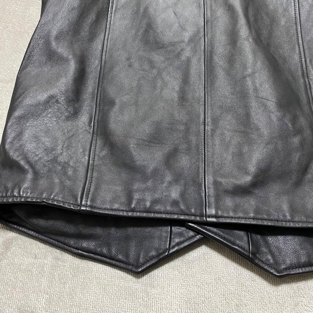 WILSONS LEATHER 本革 レザーベストLブラック シンプル メンズ