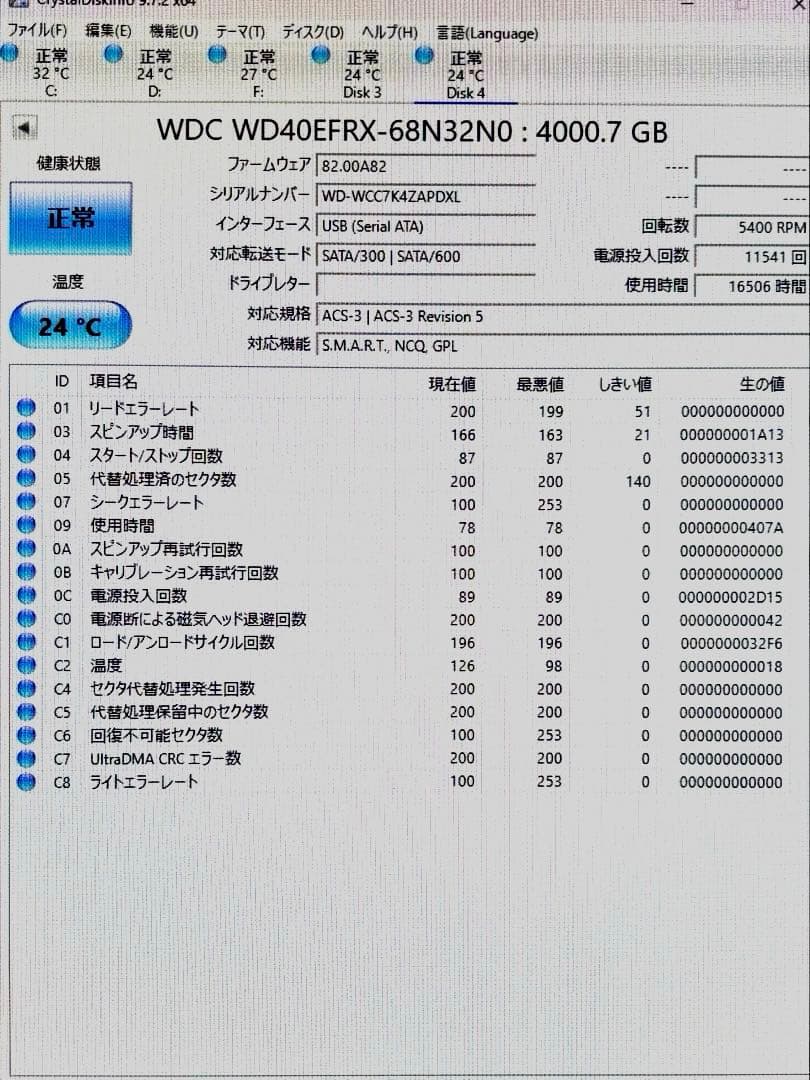 QNAP NAS　TS-433　Western Digital 4TB HDD