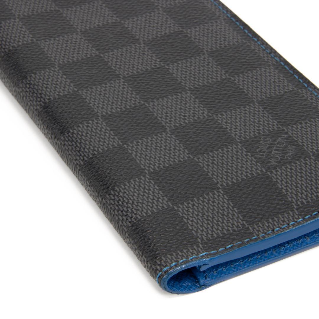 本物 ヴィトン 長財布 メンズ アレクサンドルNM ダミエ 黒 青 ロゴ スリム