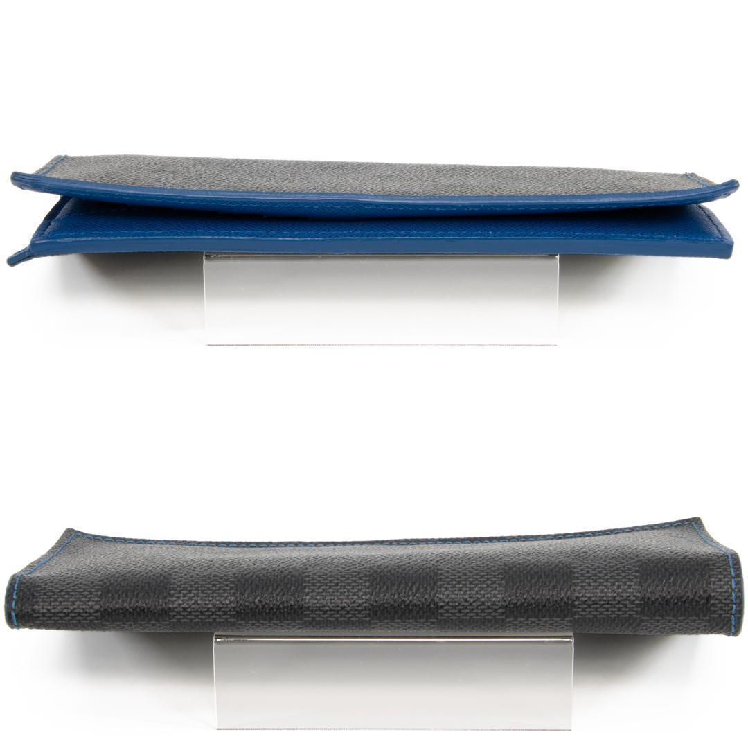 本物 ヴィトン 長財布 メンズ アレクサンドルNM ダミエ 黒 青 ロゴ スリム