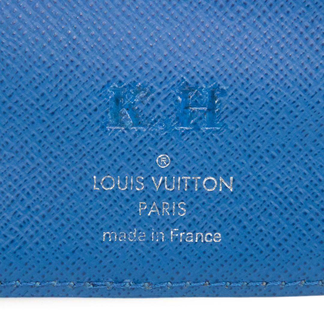 本物 ヴィトン 長財布 メンズ アレクサンドルNM ダミエ 黒 青 ロゴ スリム