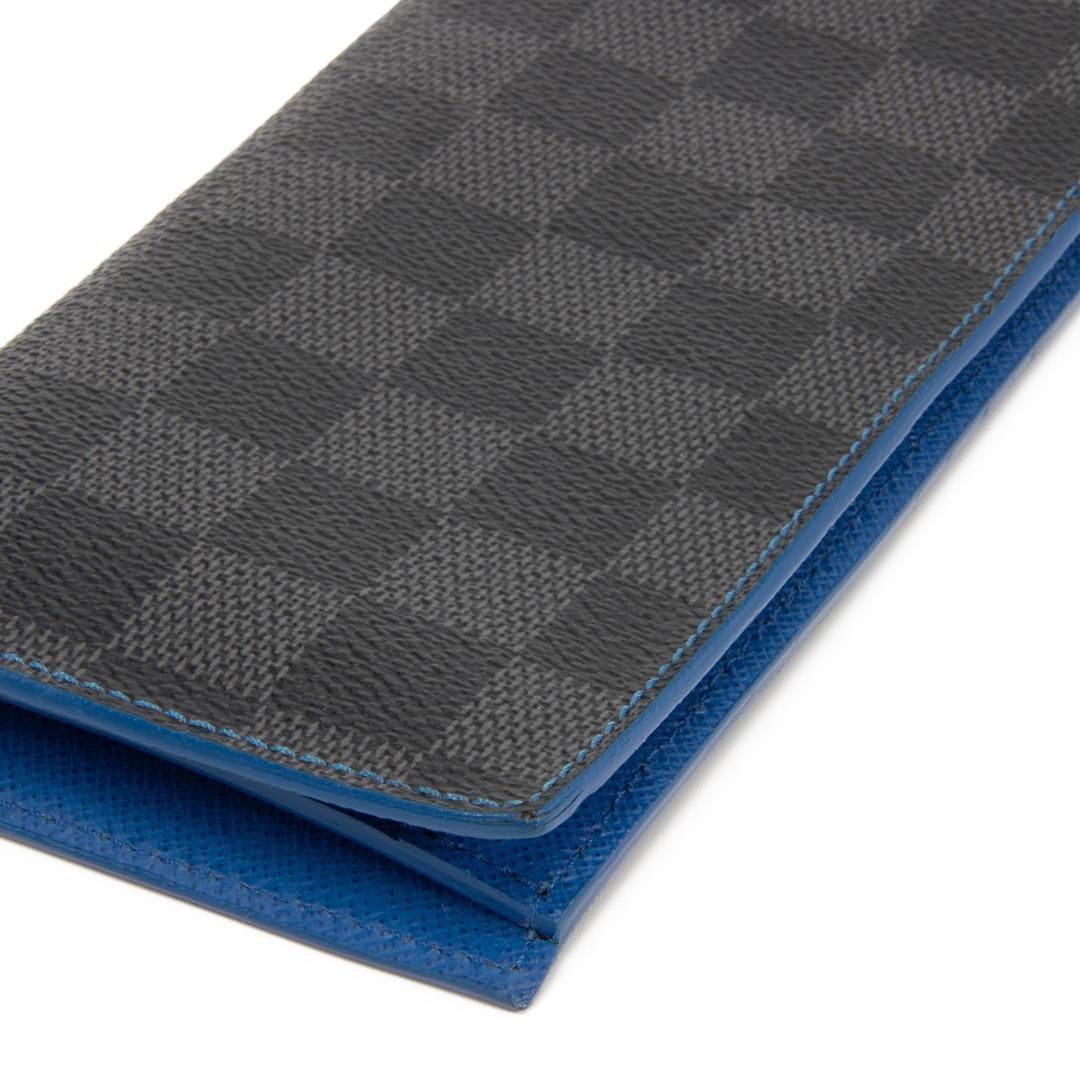 本物 ヴィトン 長財布 メンズ アレクサンドルNM ダミエ 黒 青 ロゴ スリム