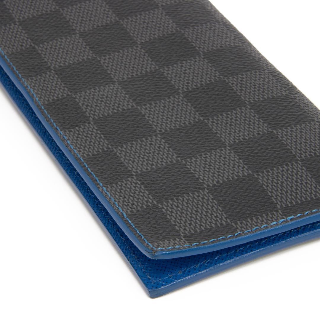 本物 ヴィトン 長財布 メンズ アレクサンドルNM ダミエ 黒 青 ロゴ スリム