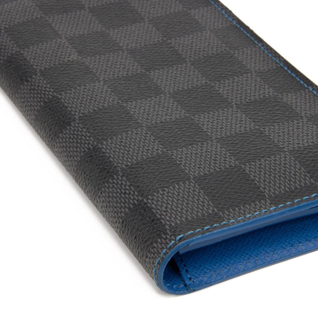 本物 ヴィトン 長財布 メンズ アレクサンドルNM ダミエ 黒 青 ロゴ スリム