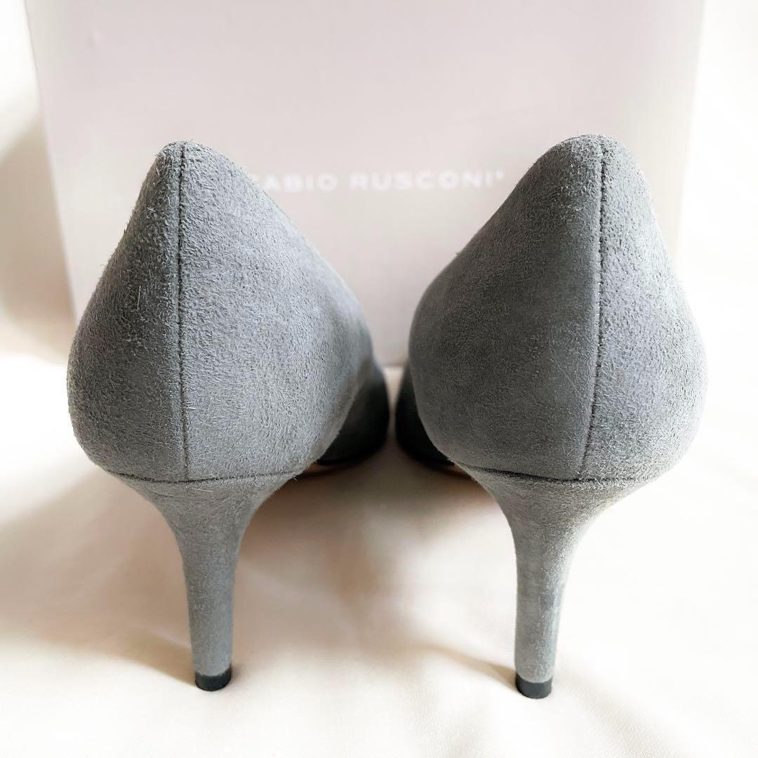 【箱付き未使用品】ファビオルスコーニ　スウェードパンプス　ラウンドトゥ　レザー