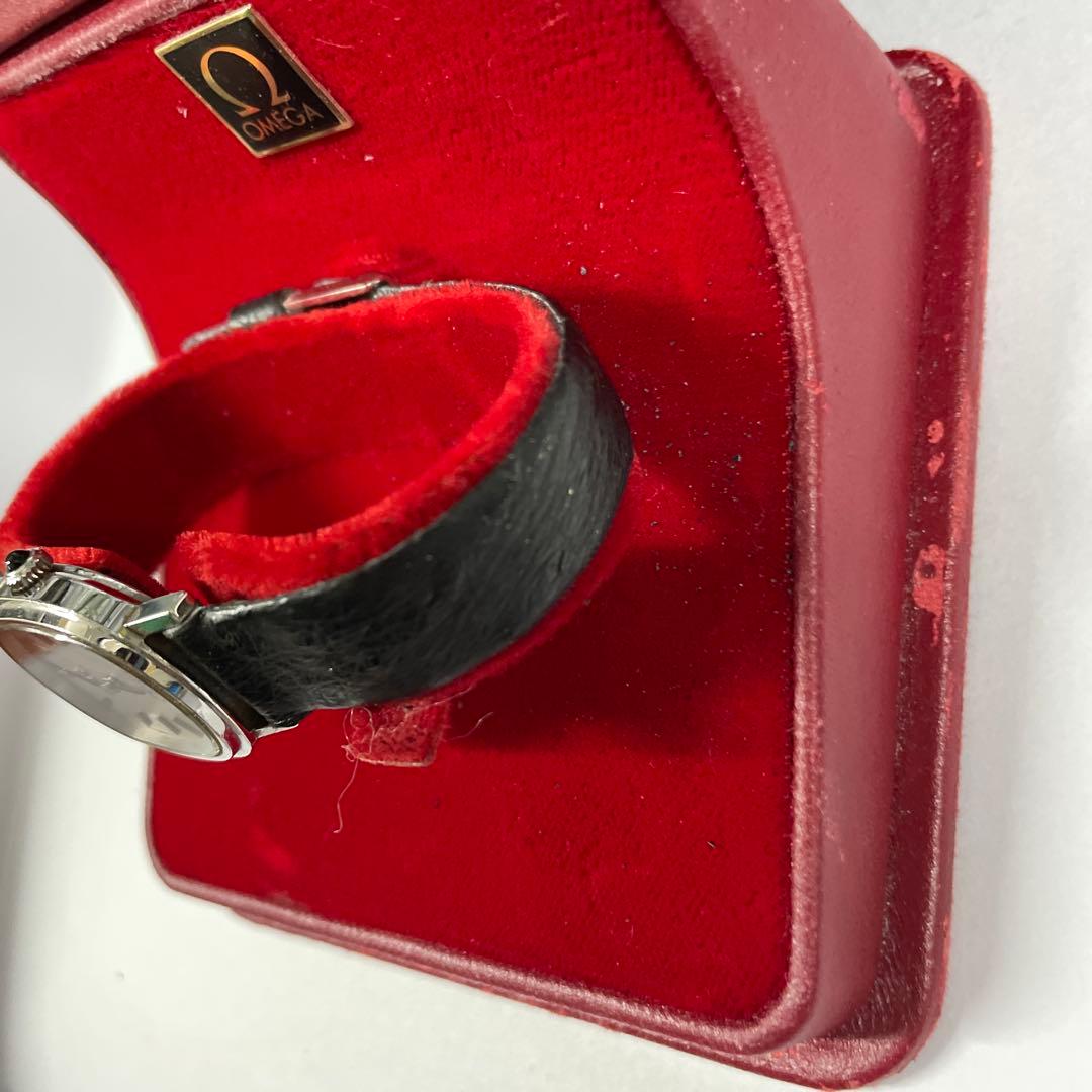 OMEGA アナログ手巻き時計 シルバー/ブラック